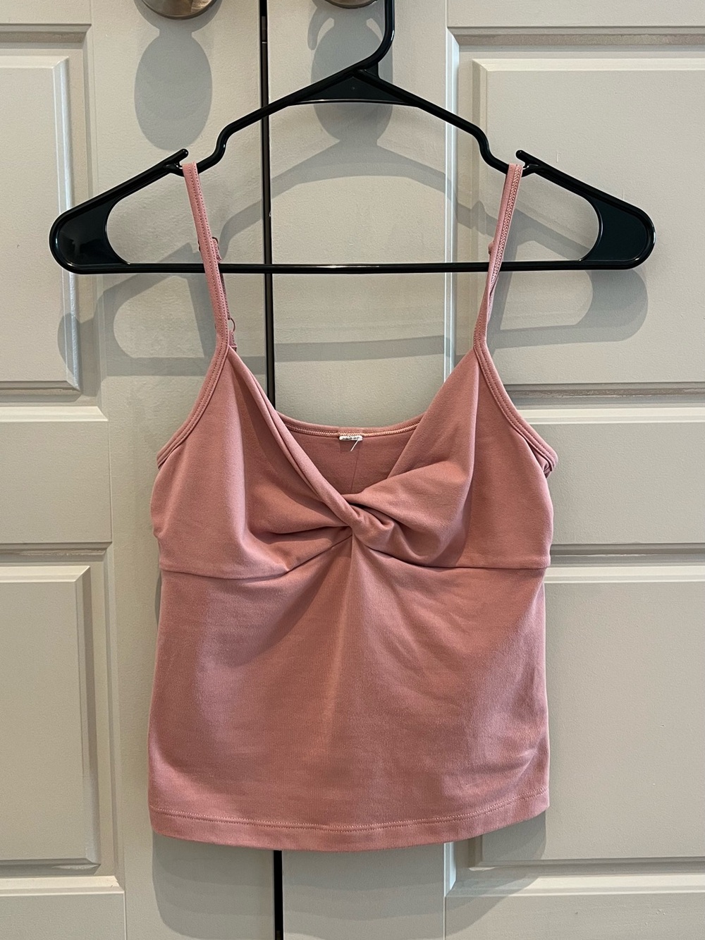 Dusty Pink Twist Tank with Adjustable Strap